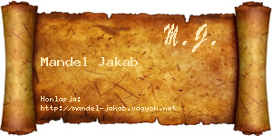 Mandel Jakab névjegykártya